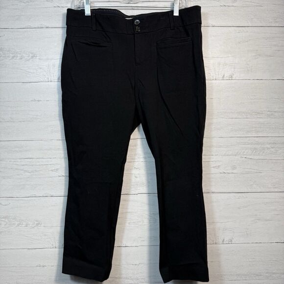 Anthropologie The Essential Slim Black Trouser Ankle Pants Womens size 12P - Picture 1 of 7